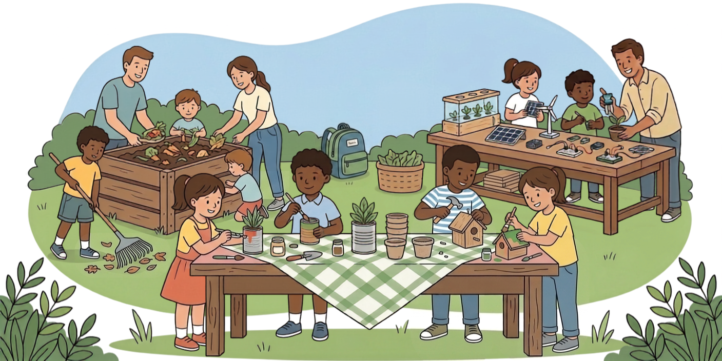 Enfants apprenant en plein air